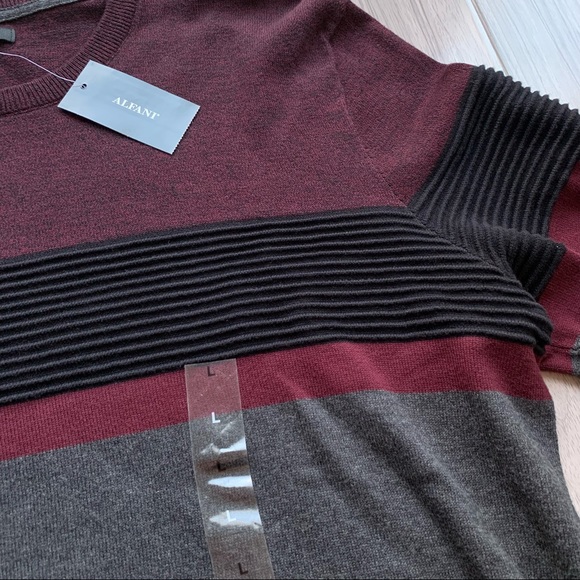 NWT Alfani Colorblock Stripe Pullover Sweater - Picture 4 of 8